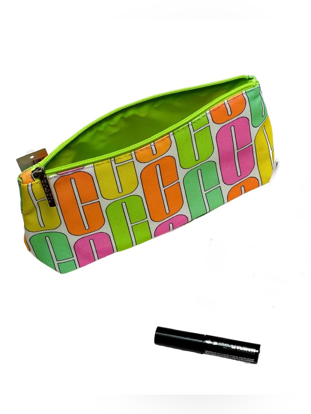 Clinique Colorful Logo Cosmetic Makeup Bag with Mini Mascara